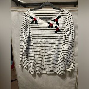 Talbots Christmas embroidered shirt